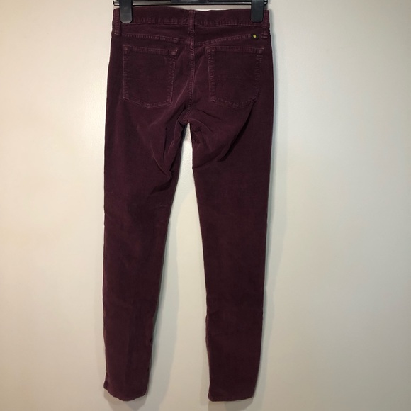 Lucky Brand Charlie Skinny Burgundy Corduroy Pants Size - Picture 2 of 7